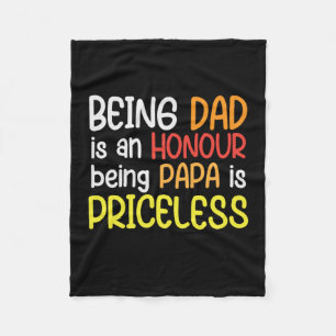 Daddy Gift Being Dad Being Papa Fleece Blanket