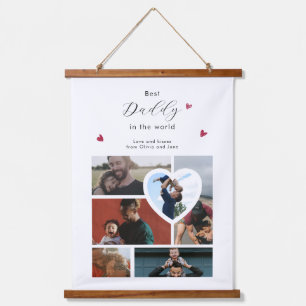 Daddy Gift Create Your Own 6 Photo Collage Hanging Tapestry