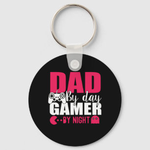 Daddy Gift Dad By Day Gamer By Night Key Ring