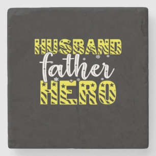 Daddy Gift Husband Father Hero Stone Coaster