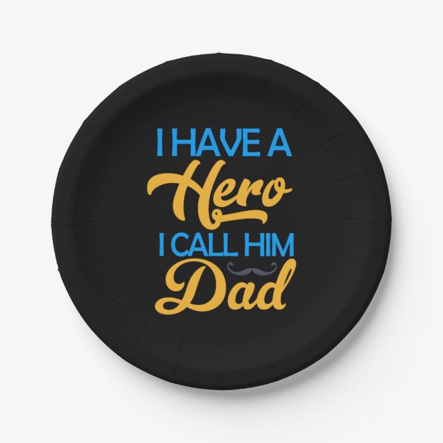 Daddy Gift I Call Him Dad Paper Plate (Front)