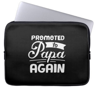 Daddy Gift Promoted To Papa Again Laptop Sleeve