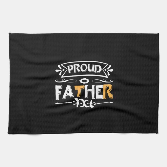 Daddy Gift Proud Father Tea Towel (Horizontal)