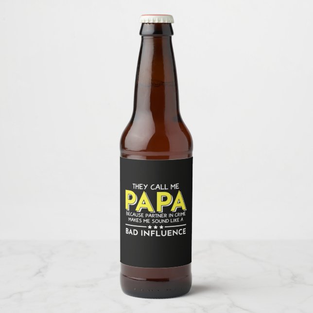 Daddy Gift They Call Me Papas Beer Bottle Label (Front)