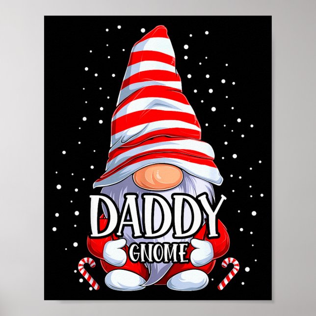Daddy Gnome Christmas Pajamas Matching Family Grou Poster (Front)