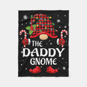 Daddy Gnome Matching Christmas Pjs For Family Fleece Blanket