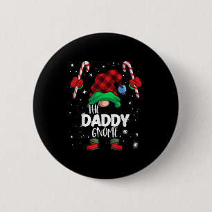 Daddy Gnome Red Buffalo Plaid Matching Family Chri 6 Cm Round Badge