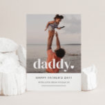 Daddy Heart - Father's Day Photo Card<br><div class="desc">A simple Father's Day card featuring your own photo and the word 'daddy' over the top,  with a little heart. You can edit all of the text plus the colour of the text and heart in this design</div>