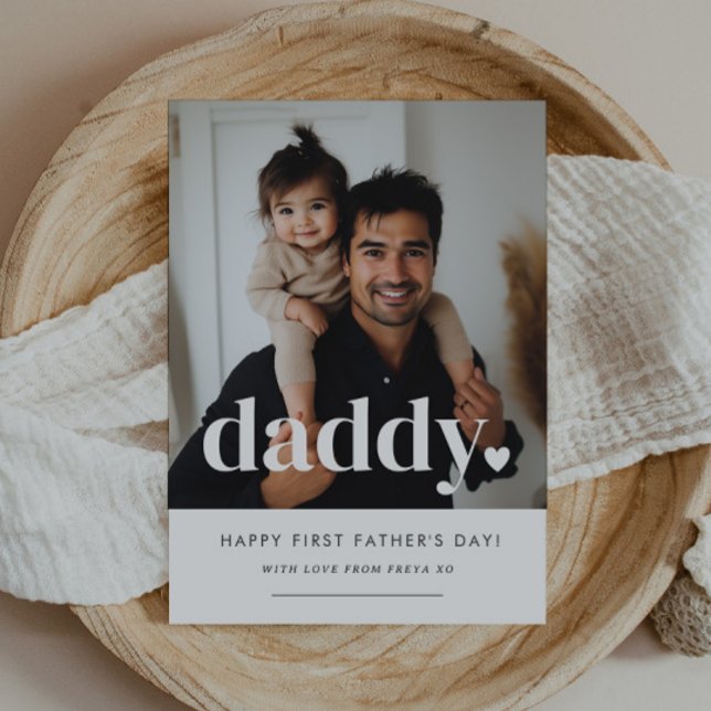 Daddy Heart - First Father's Day Photo Card (Zazzle Daddy Heart - First Father's Day Photo Card)