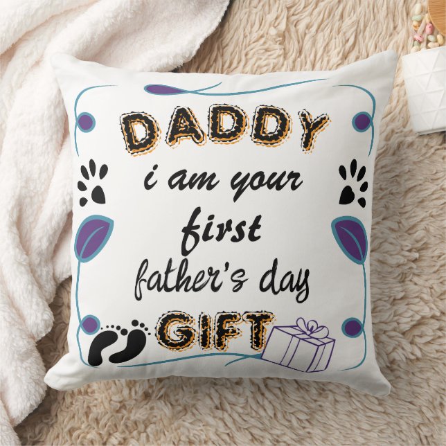 Daddy, I Am Your First Father’s Day Gift Keepsake Cushion (Blanket)