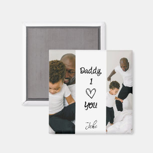 Daddy, I Lov You Personalised Photos Magnet