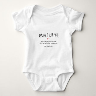 'Daddy, I love you' Cute White Baby Bodysuit