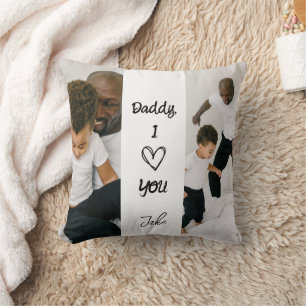 Daddy, I Love You Personalized Photos Pillow