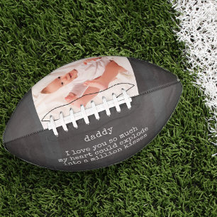 Daddy I love You Poem on Chalkboard - Custom Photo Football