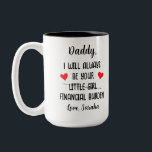 Daddy I Will Always Be Your Financial Burden Funny Two-Tone Coffee Mug<br><div class="desc">This charming Father's Day gift is the perfect way to show your dad how much you care. The Funny Father Mug Gift from Daughter is a delightful combination of humour and sentimentality. The Mug is adorned with a humourous quote, "Dad, I Will Always Be Your Financial Burden". This thoughtful gift...</div>