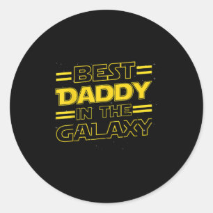 Daddy In The Galaxy Funny Fathers Day Gift For Men Classic Round Sticker