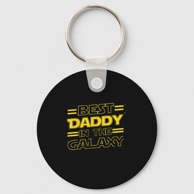 Daddy In The Galaxy Funny Fathers Day Gift For Men Key Ring (Front)
