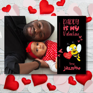 Daddy Is My Valentine With Name Photo Holiday Card