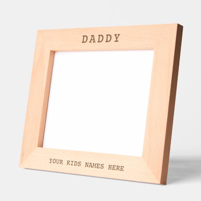 Daddy Kids Names Dad Gift Family Picture Photo Etched Frames (Left)