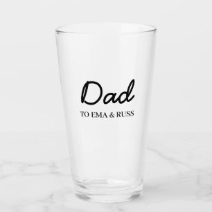 Daddy Kids Names Modern Father's Day Gift Design Glass