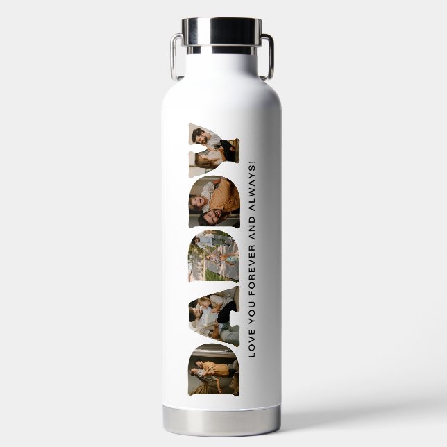 DADDY Letter Photo Collage Father's Day  Water Bottle (Front)
