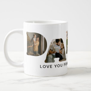 DADDY Letter Photo Collage Large Coffee Mug