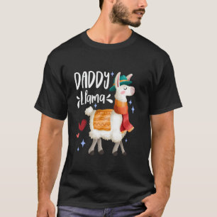 Daddy Llama Funny Father's Day Dad Alpaca Llama Lo T-Shirt