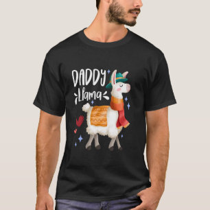 Daddy Llama Funny Father's Day Dad Alpaca Llama Lo T-Shirt