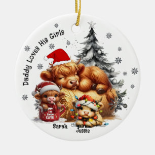 Daddy loves his kids(boys, girls) ornament