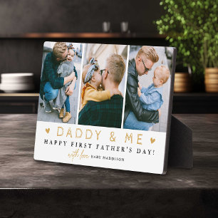 'Daddy & Me' 1st Father's Day 3 x Photo Collage Plaque