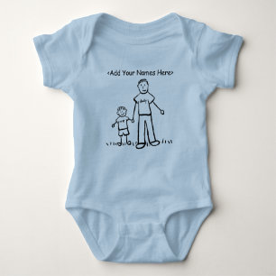Daddy & Me T-Shirt Family Art (Custom Names) Baby Bodysuit