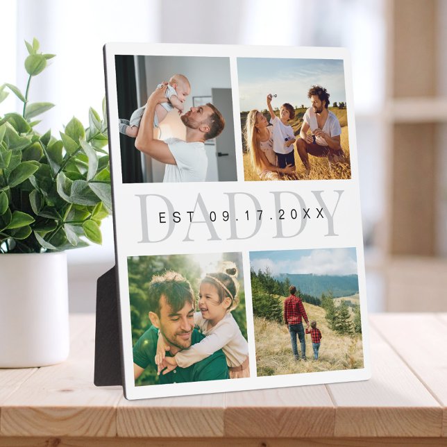Daddy Modern Fathers Day Photo Collage  Plaque (Creator Uploaded)