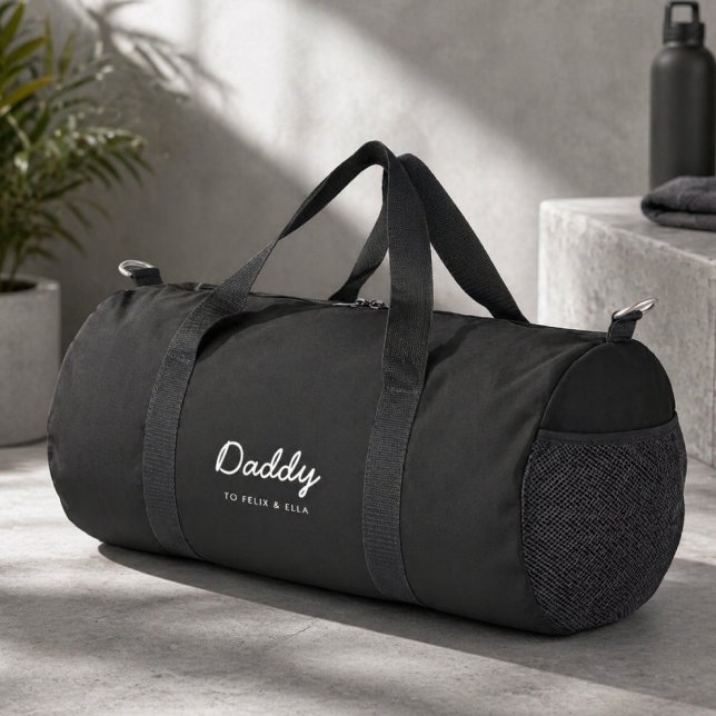 Daddy | Modern Kids Names Black Duffle Bag (Creator Uploaded)