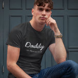 Daddy | Modern Kids Names Father's Day Black T-Shirt<br><div class="desc">Simple,  stylish Daddy custom quote art design in a contemporary handwritten script typography in a modern minimalist style which can easily be personalised with your kids name or personal message. The perfect gift for your special dad on his birthday,  father's day or just because he rocks!</div>