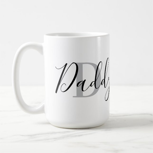 Daddy Monogram Grey Coffee Mug (Left)