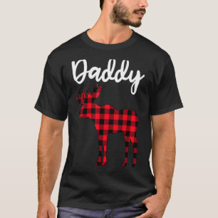 Daddy Moose Buffalo Red Plaid Christmas Pajama Fam T-Shirt