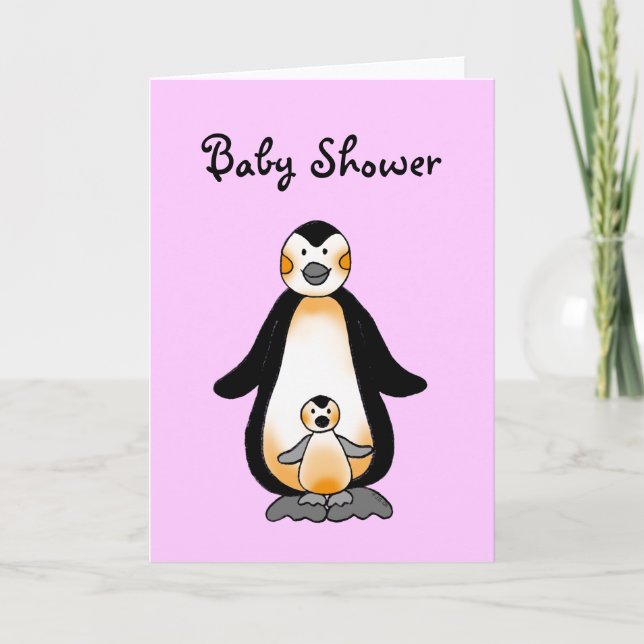 Daddy/Mummy & Baby penguins Invitation (Front)