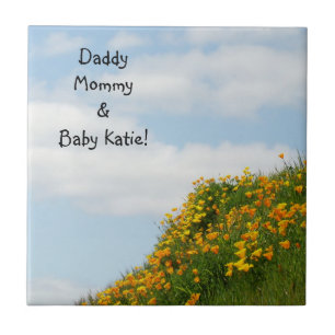 Daddy Mummy New Baby gifts Keepsakes giftbox Ceramic Tile