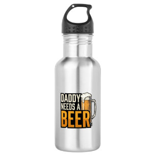 Daddy Needs a Beer Vintage Engraving Shirt Design_ 532 Ml Water Bottle