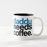 Daddy Needs Coffee Two-Tone Coffee Mug<br><div class="desc">"Daddy Needs Coffee" Coffee Mug</div>