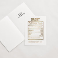 Daddy Nutritional Facts Father's Day Card