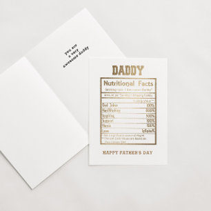 Daddy Nutritional Facts Father's Day Card