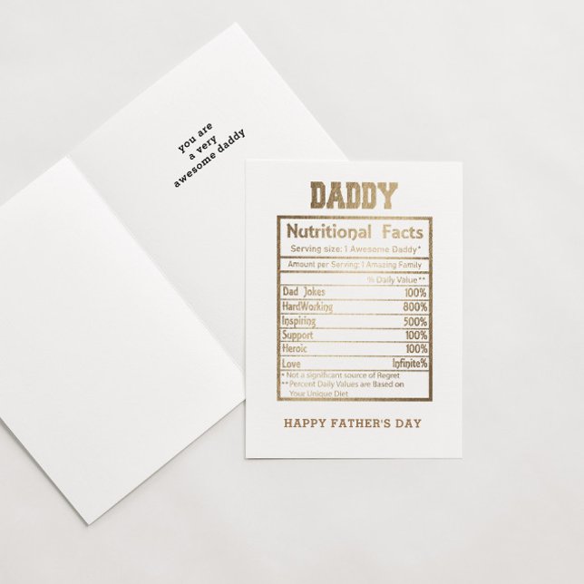 Daddy Nutritional Facts Father's Day Card (Creator Uploaded)