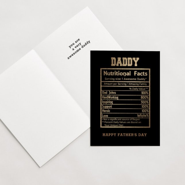 Daddy Nutritional Facts Father's Day Card (Creator Uploaded)