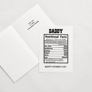 Daddy Nutritional Facts Father's Day Card