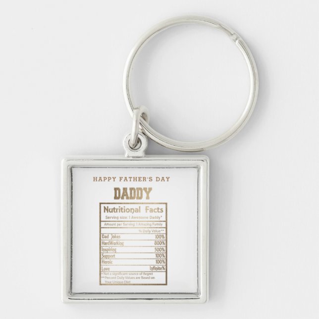 daddy nutritional facts father's day  key ring (Front)
