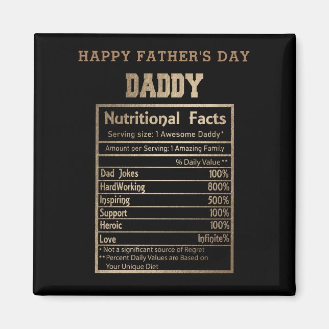 daddy nutritional facts father's day  magnet (Front)