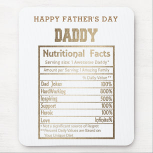 daddy nutritional facts father's day mouse pad