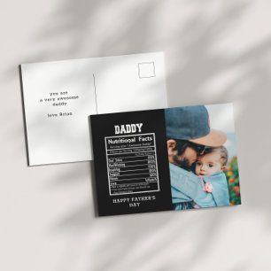 Daddy Nutritional Facts Father's Day Postcard