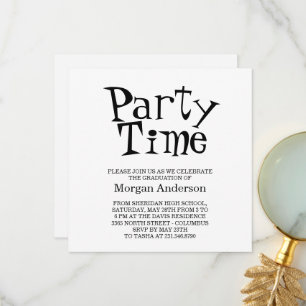 Daddy O Hip Font Black White Fun Grad Party Card